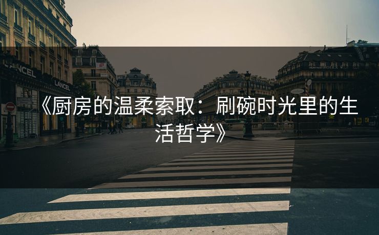 《厨房的温柔索取：刷碗时光里的生活哲学》